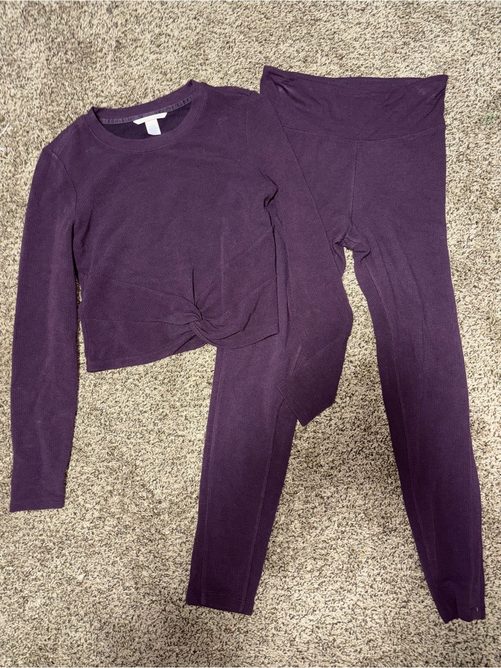Victoria's Secret Deep Purple Ribbed Lounge Set